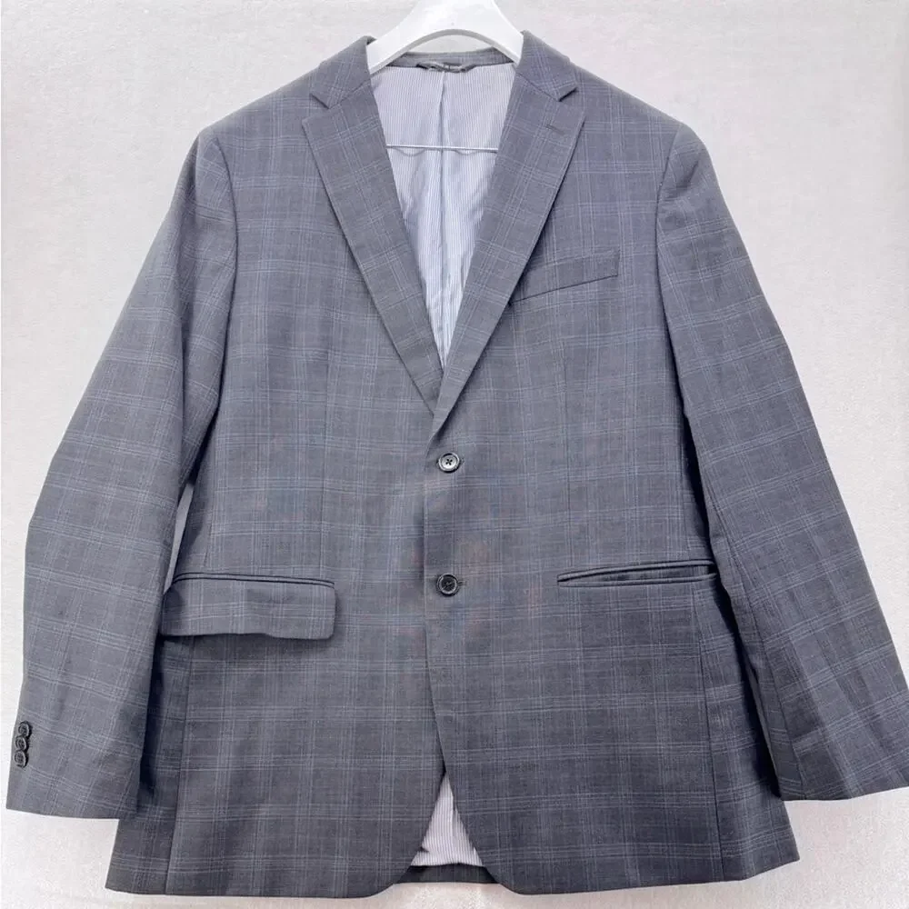 Men’s Banana Republic Tailored Fit 2 Button Side Vent Wool Sport Coat Grey 42R
